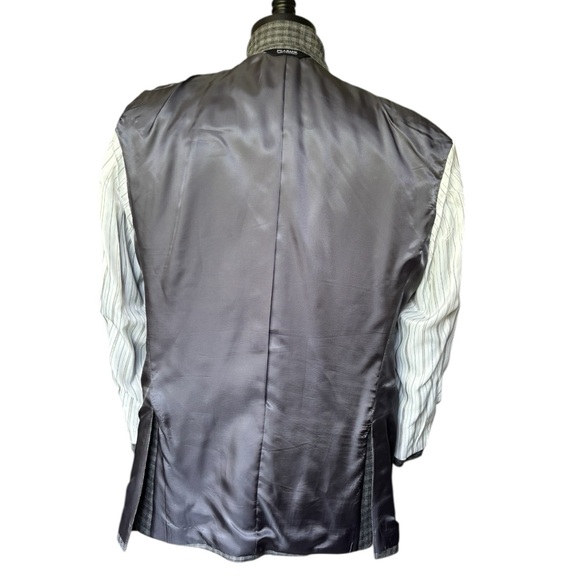 Jos. A. Bank gray check plaid wool silk linen blend notched lapel blazer | 43R - Picture 10 of 14